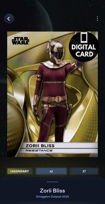 50cc ZORII BLISS GOLD SMUGGLERS OUTPOST 25 LEGENDARY Star Wars Card Trader