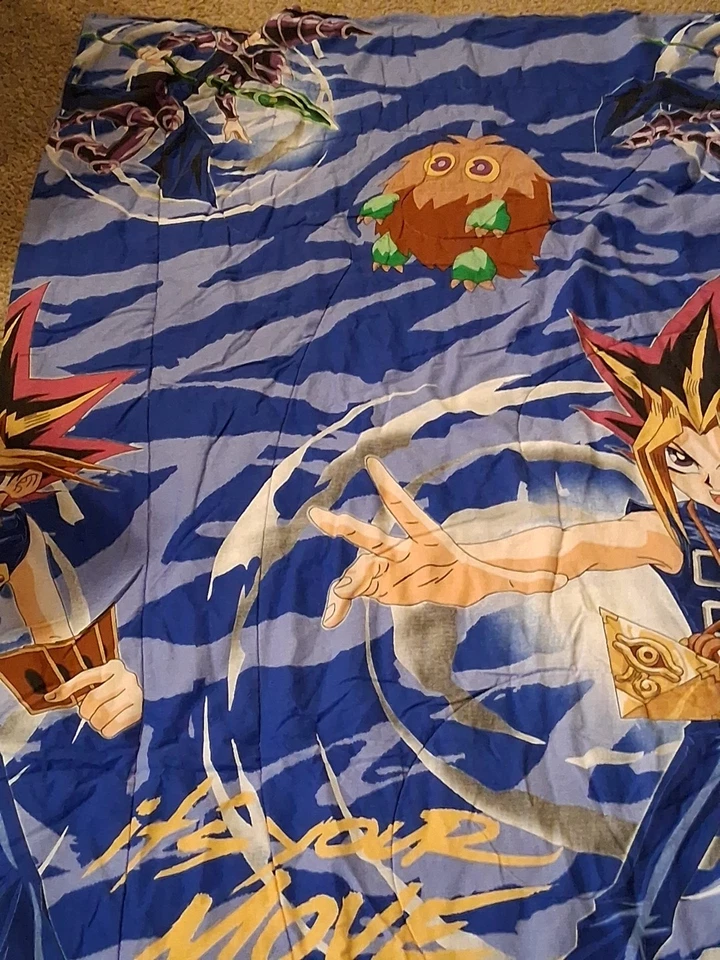 Vintage Yu-Gi-Oh! 1996 Kazuki Takahashi Comforter 86" x 63" Twin/Full - Image 2 of 4