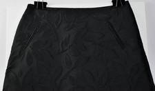 Marni Size 44 Black Knee Length A Line Skirt Floral Leaves Textured Portugal