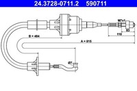 Ate Seilzug, KupplungsbetäTigung 24.3728-0711.2 FüR Opel