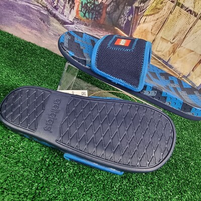 NEW Adidas‎ Men\'s Adilette Comfort  Slide Dark Blue / White SIZE 7 / Women 8 New Mens ADIDAS ADILETTE COMFORT X LEGO® SLIDES Sandals  main image 3