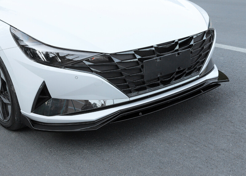 For Hyundai Elantra 2021-2022 Glossy Black Front Bumper Lip Spoiler ...