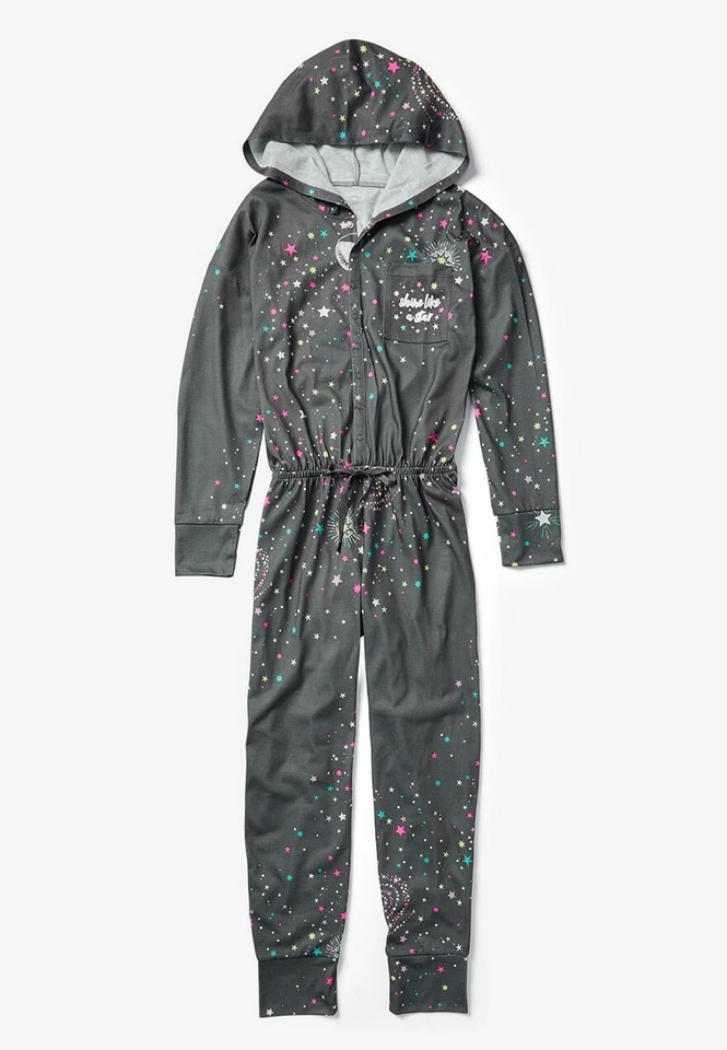 Pijama de una pieza Justice Girls Shine Like Star traje de unión 16 18 PLUS sin pies Foto 2 de 4