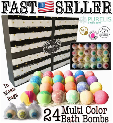 Bath Bombs Gift Set Of 24 Luxury Aromatherapy Bath Bombs Individually Wrapped