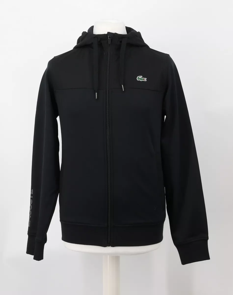 LACOSTE SPORT CLASSIC FIT TRACK JACKET MENS BLACK US S RRP 105 M
