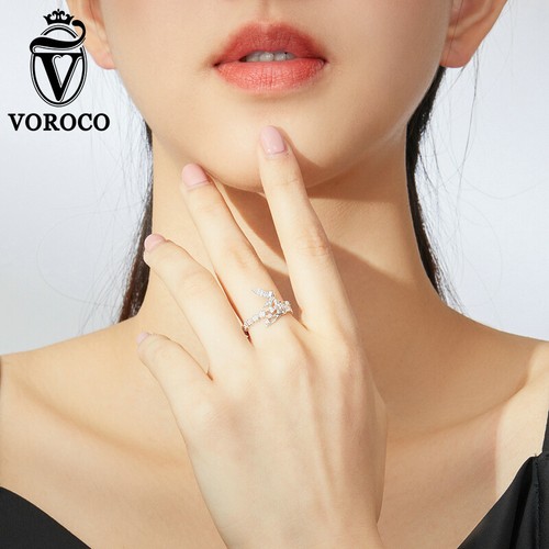 Conjunto de anillo y pendientes de plata de ley BAMOER para mujer flor elfo S925 - Imagen 5 de 10