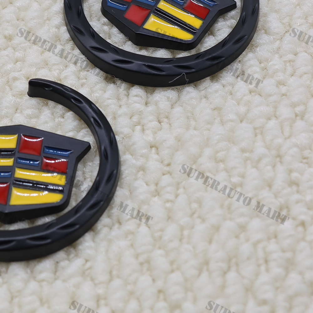 Car Decor Black Stickers Fender Marker Door Badge Emblem For Escalade CTS STS