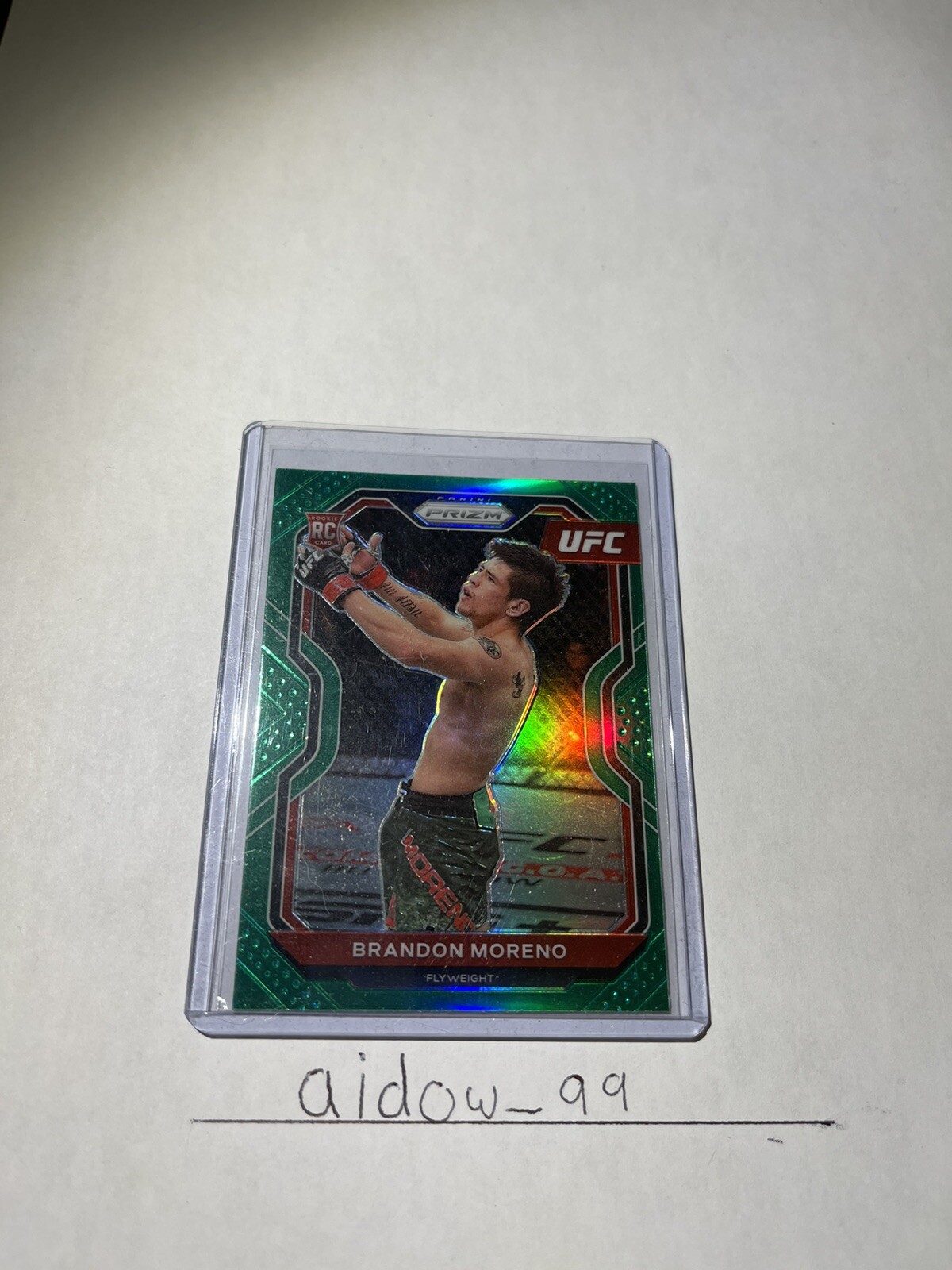 2021 Prizm UFC Brandon Moreno Green Prizm Rookie Card RC #38
