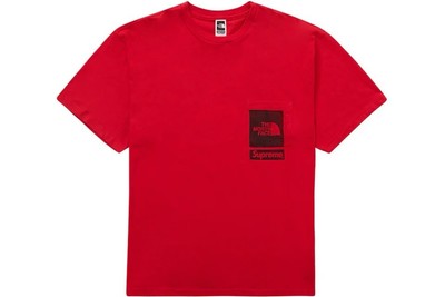 Supreme The North Face Printed Pocket Tee T-Shirt Size Large Red 