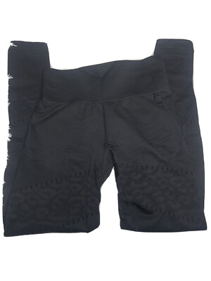 Forever 21 Women’s Activewear Leggings Size Small Black Cheetah Print