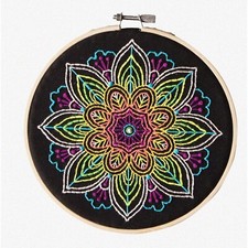 Neon Stitchery Set - Beginner  Adult Embroidery Kit with Cross Stitch Patterns