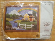 Creative Circle Vintage  Summer Rainbow Wool Embroidery Needlepoint Kit #1517