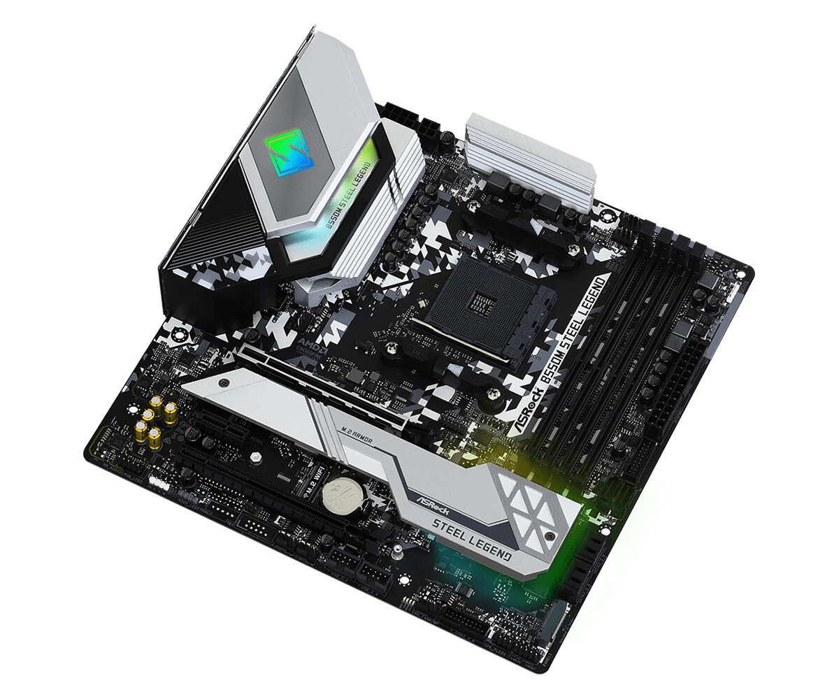 B550 Steel Legend Review Ryzen, PCIe B550 SteelLegend DDR4 4GBx2