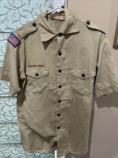 Boy Scout BSA UNIFORM SHIRT Mens Medium Short Sleeve Tan G60