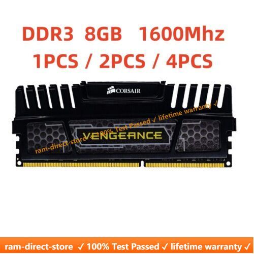 Corsair Vengeance DDR3 8GB 1600 MHz PC3-12800 Desktop RAM Memory DIMM 240pins - Picture 1 of 11