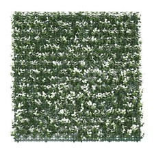 20" Artificial White Buxu Leave Mat Wall Hedge Decor Privacy Fence Panel Grass