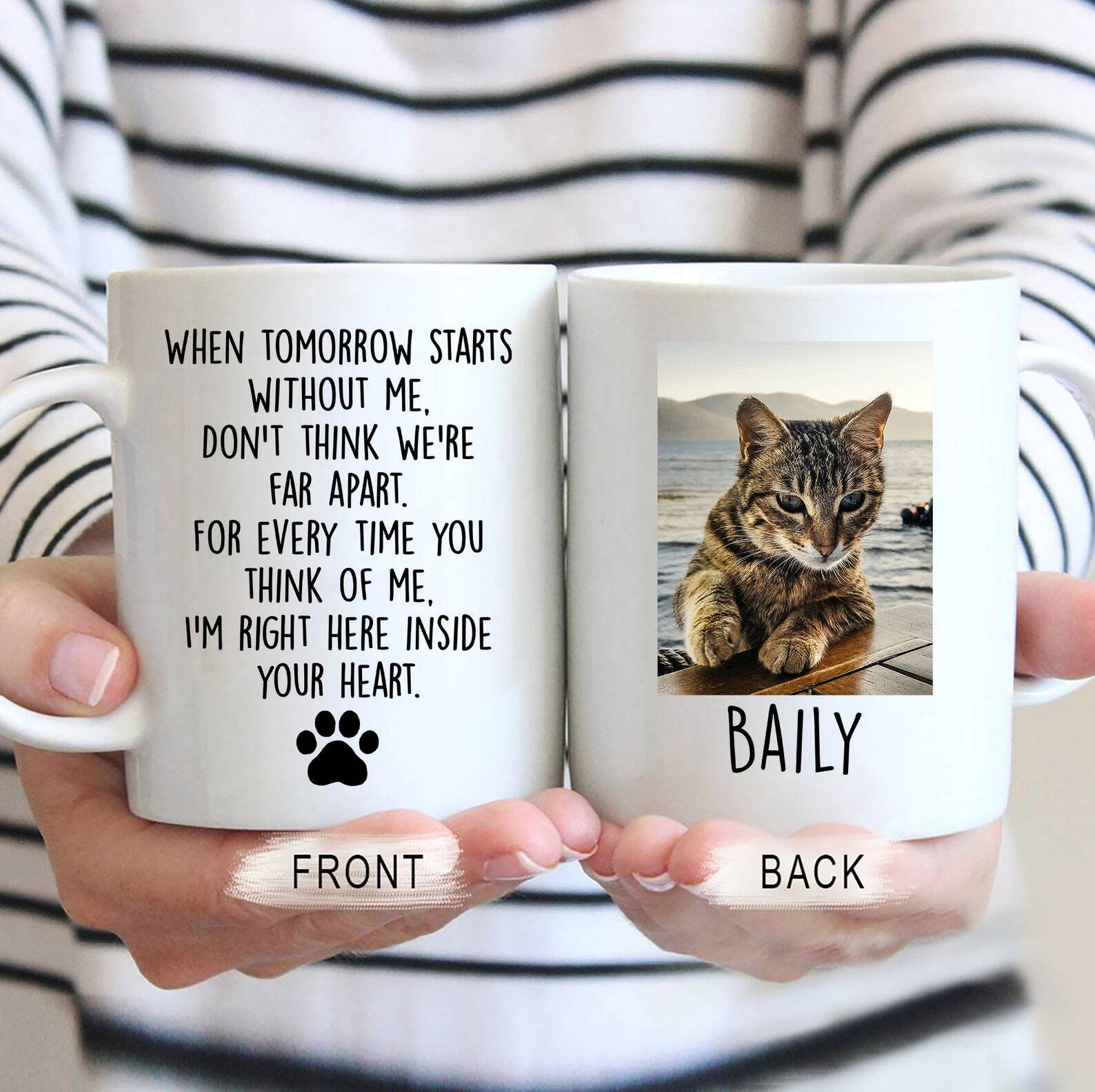 Cat Memorial Gift Mug Cat Portrait Mug Cat Sympathy Gift Cat Lover Gift Custom