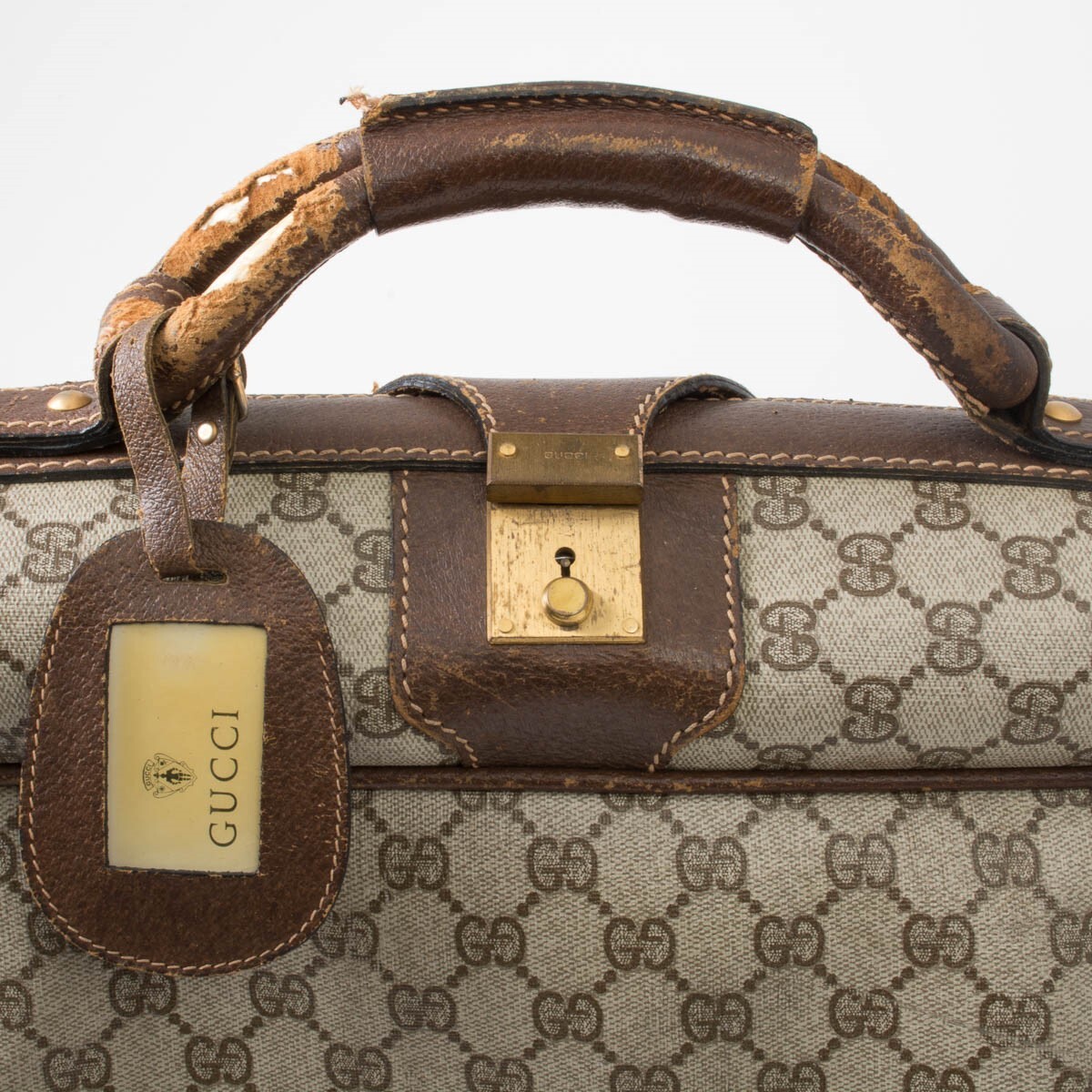 Genuine Vintage Gucci Luggage Soft Travel Suitcase Coated Leather