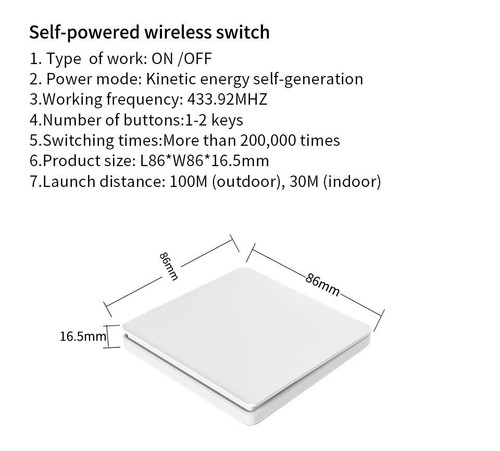 Push Button Switch Sensor Waterproof Wireless Remote Control Wall Panel Adapter - Picture 11 of 14