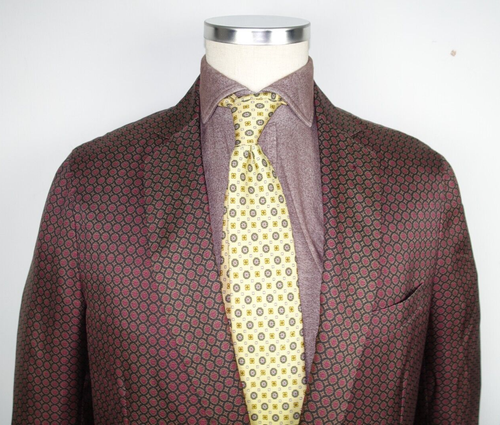 £1255 THE RAKE NWTS PURE SILK RARE HAND SEWN BESPOKE JACKET 44 54 XL ITALY - Picture 5 of 24