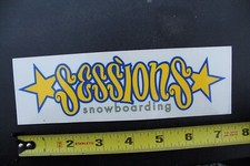 Sessions Snowboards Graffiti Clear Purple Yellow OG Vintage Snowboarding STICKER