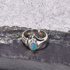 Opal Dublette Ring, 925er Silber, Edelsteinring (22356), Edelsteinschmuck