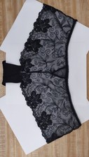 Vtg Donna Loren Gold Label Black Sheer Embroidered Lace Panties Black Size XL