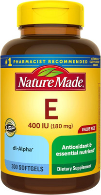 Nature Made Vitamin E 180 mg (400 IU) dl-Alpha, Dietary 300 Count (Pack of 1) 