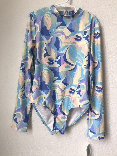 GIRLS BILLABONG GIRL'S RETURN TO PARADISE LONG SLEEVE RASH GUARD BODYSUIT 12 NWT - Picture 3 of 9