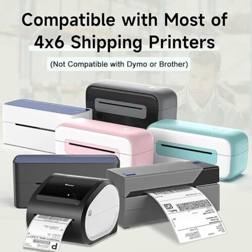 4x6 Thermal Labels - Fanfold Shipping Labels Package 500 Pcs - Choose Your Color - Picture 4 of 41