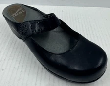 Dansko Solitaire Women Clog 9.5-10 Black Leather Casual Slip-On Shoes 9814020200
