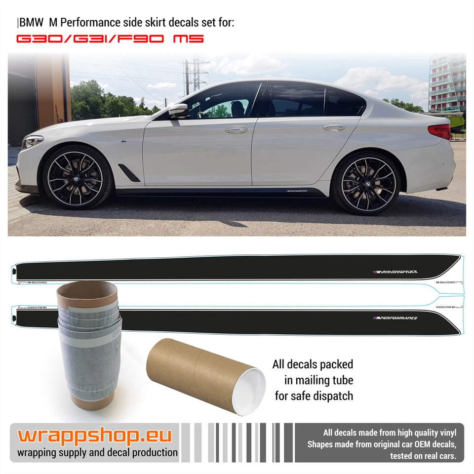 M Performance Side skirt decals Set for BMW  M5 G30 /G31/F90  - Image 2 of 2