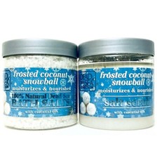 Dead Sea Collection Frosted Coconut Snowball Natural Bath Salts  Scrub Set