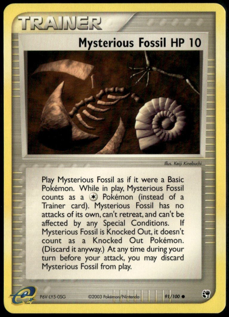 Mysterious Fossil - ex Sandstorm Common 91/100 2003 NM Pokemon