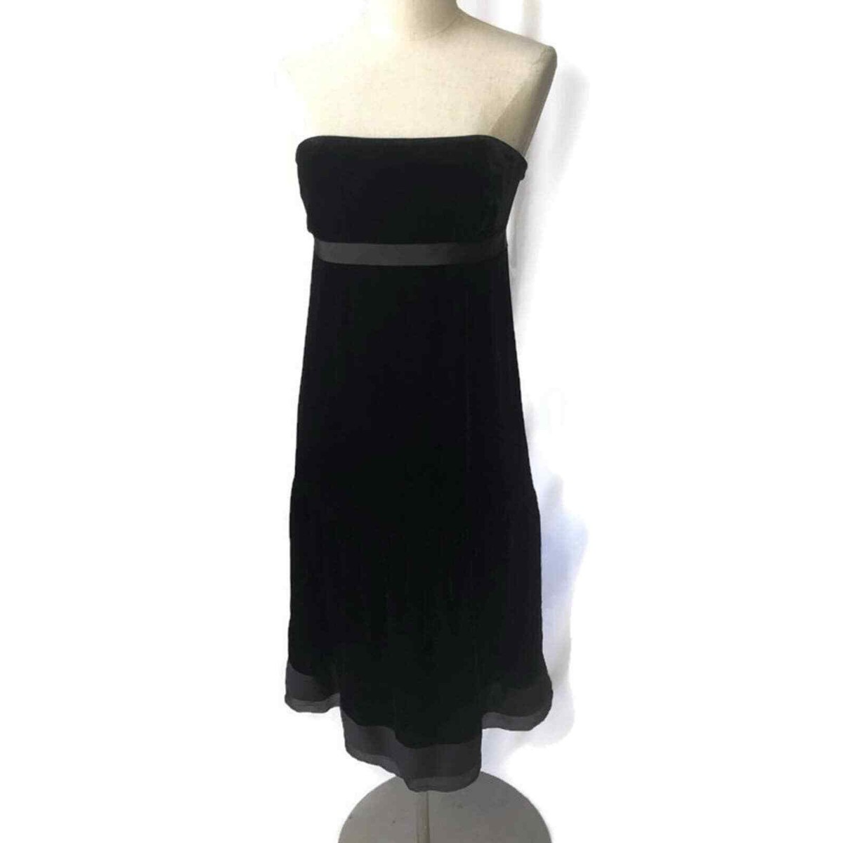 black dress strapless Black Strapless Maxi Dress With Slit And Button main image 0