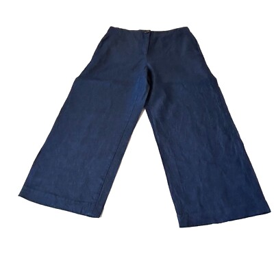 アンテイラー レディース パンツ 紺 ANN TAYLOR NAVY BLUE STRAIGHT PANTS WITH BLACK TRIM WOMENS
