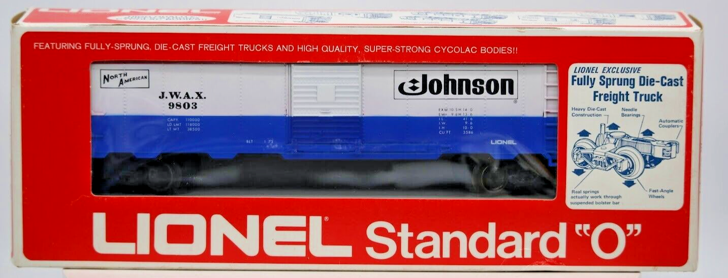 MPC Lionel 9803 Johnson Wax Standard O Scale Boxcar with D/C Trucks 0/027 Boxed B9