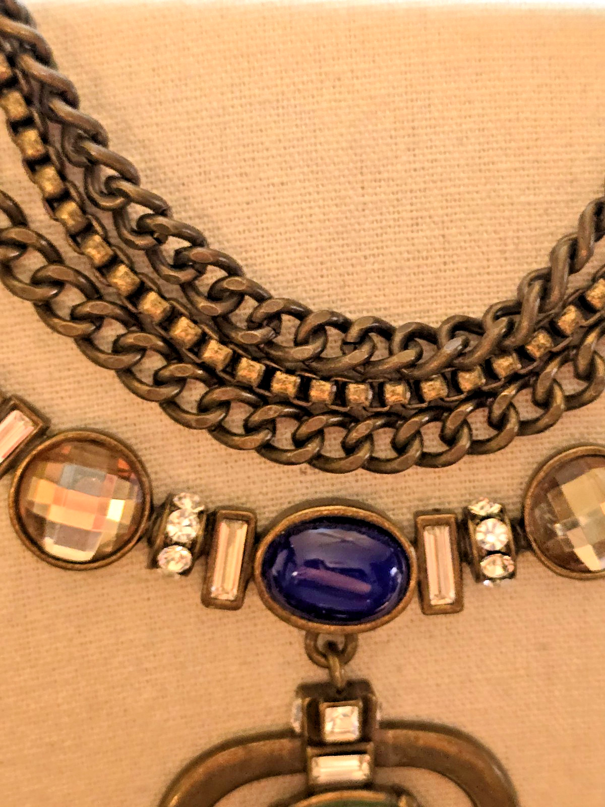 LOFT - STATEMENT NECKLACE DARK CHAIN MULTICOLOR S… - image 6