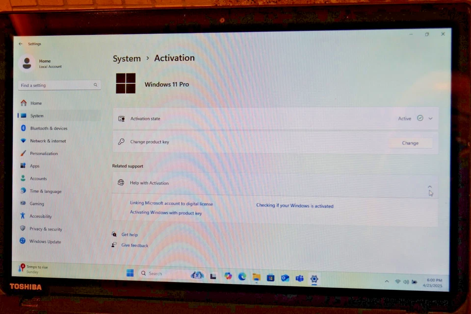 HDD Toshiba C55T-A5123@2.13GHz edição 24H2 WIN 11PRO, 8GB de RAM 500GB - Imagem 4 de 4