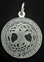 Keltische Lebensbaum Alpaka Versilbert 25 Mm AnhäNger Kraft Talisman