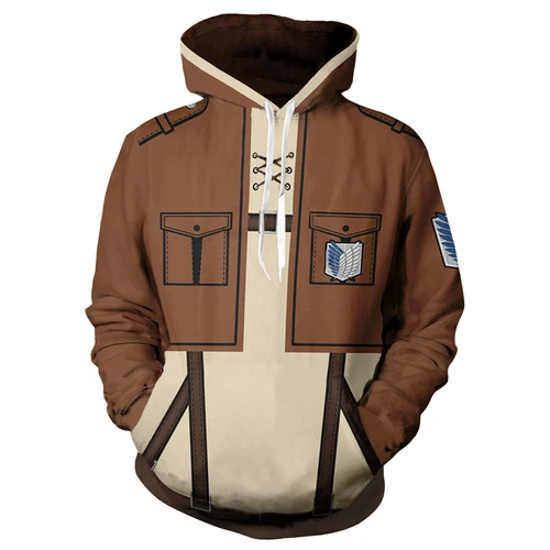 AO Titan Shingeki no Kyojin Scouting Legion Hoodie Pullover Cosplay Coat