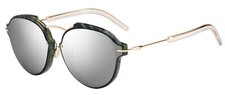 NEW DIOR DIORECLAT 0GC1 Sunglasses, Green Marble, Gold / Silver Mirror Lens