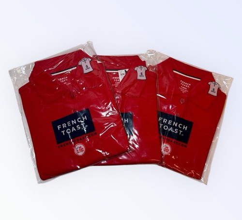 Lot Of 3 New French Toast School Polo Red Girls Short Sleeve Picot Collar S 6/6x - Picture 2 of 4