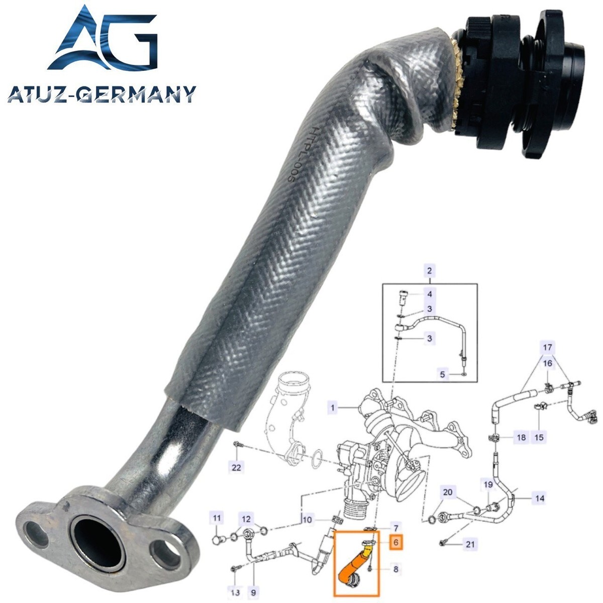 Genuine AG Turbocharger Oil Return Line for Zafira Tourer C 1.6