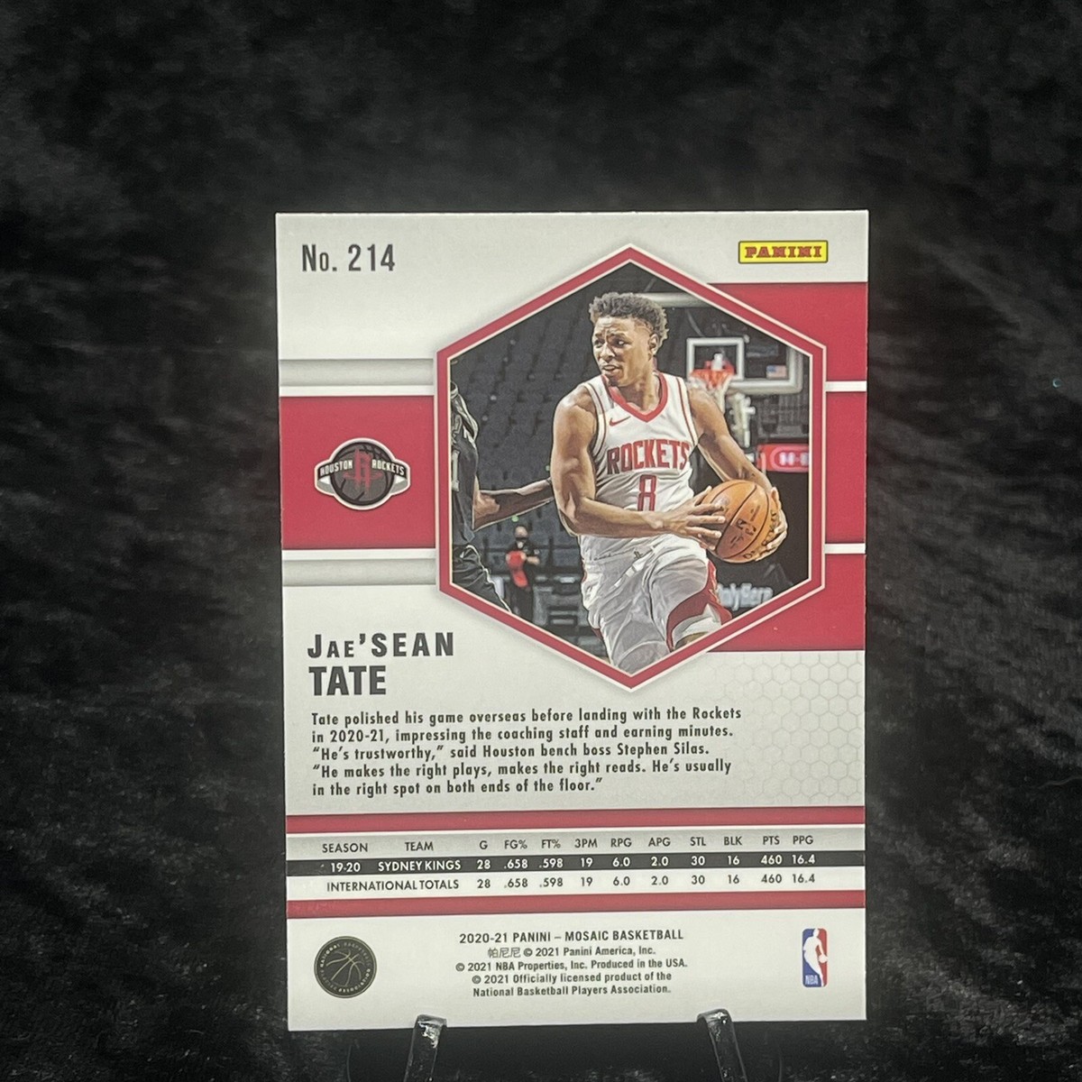 2020-21 Panini Mosaic Jae Sean Tate RC Base #214 Rockets | eBay