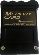 PlayStation Memory Card Black Performance Brand OEM Save Game