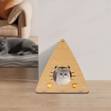 Cat Scratcher Lounge Corrugated Cardboard Triangle Cat Scratcher House W/Cushion