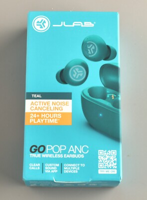 *JLAB GO POP ANC True Wireless EARBUDS [Noise Cancelling] 24+Hours Playtime TEAL
