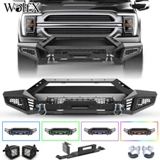 5 IN 1 Front Bumper Assembly Steel w/2*LED Pod Lights For 2018-2023 Ford F-150