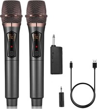Microfonos Inalambricos Para Iglesias Fiestas Eventos Karaoke 2 Mic Sonido Top